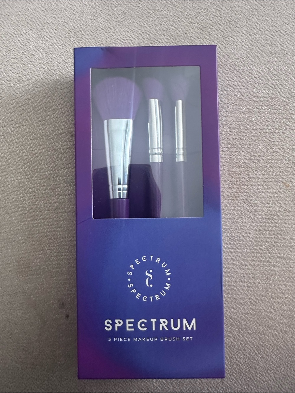 3-Piece Purple Makeup Brush Set